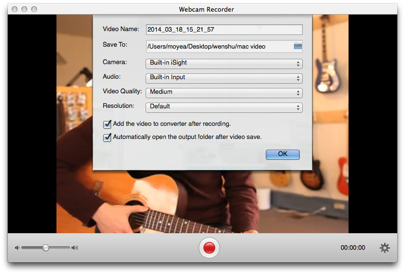 record video on mac with external camera